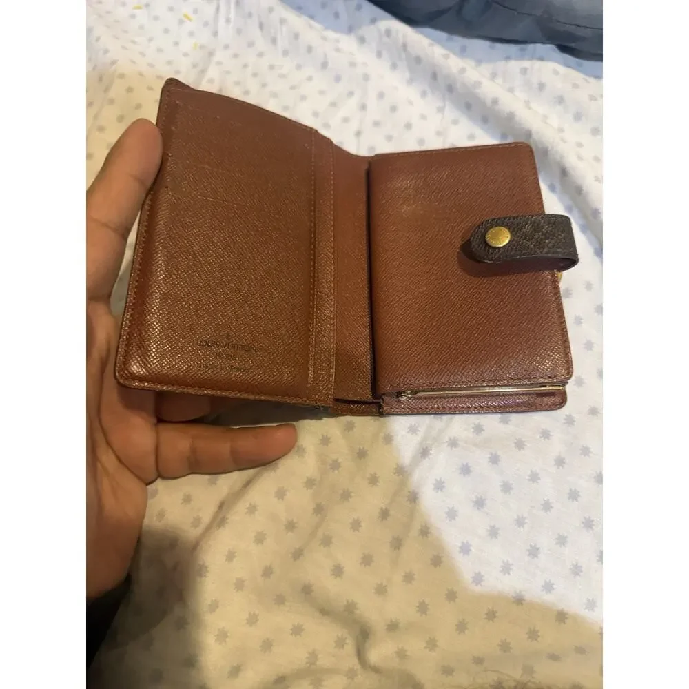 Louis Vuitton Brown Monogram Wallet with Kiss Lock